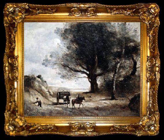 framed  Jean-Baptiste-Camille Corot The Stonecutters, ta009-2